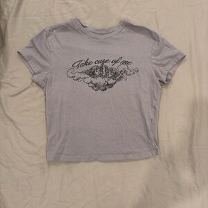 H&M Tee in Light gray with Graphic